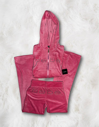 Bebe Brand New Barbie Pink Diamanté Tracksuit (Small)