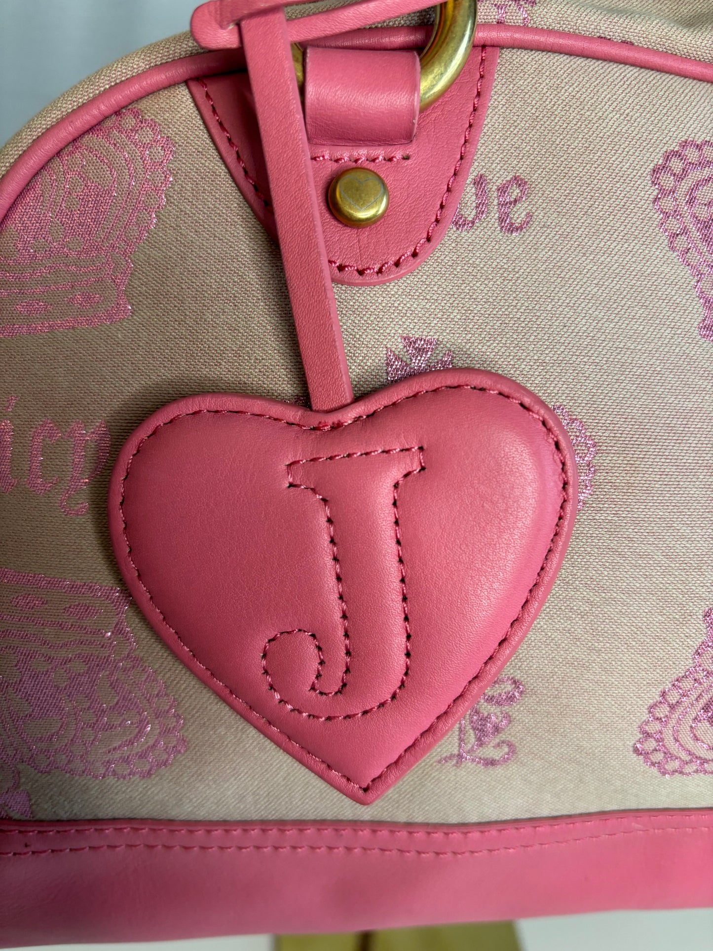 Juicy Couture Pink Rare Vintage Bowler Bag RN52002/ CA 16396