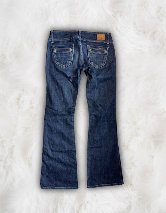 Pepe Vintage Super Low-Waisted Flared Jeans