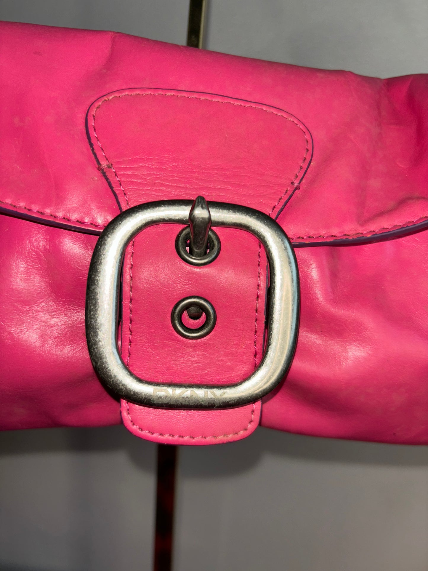 DKNY Vintage Micro Mini Hot Pink Leather Handbag