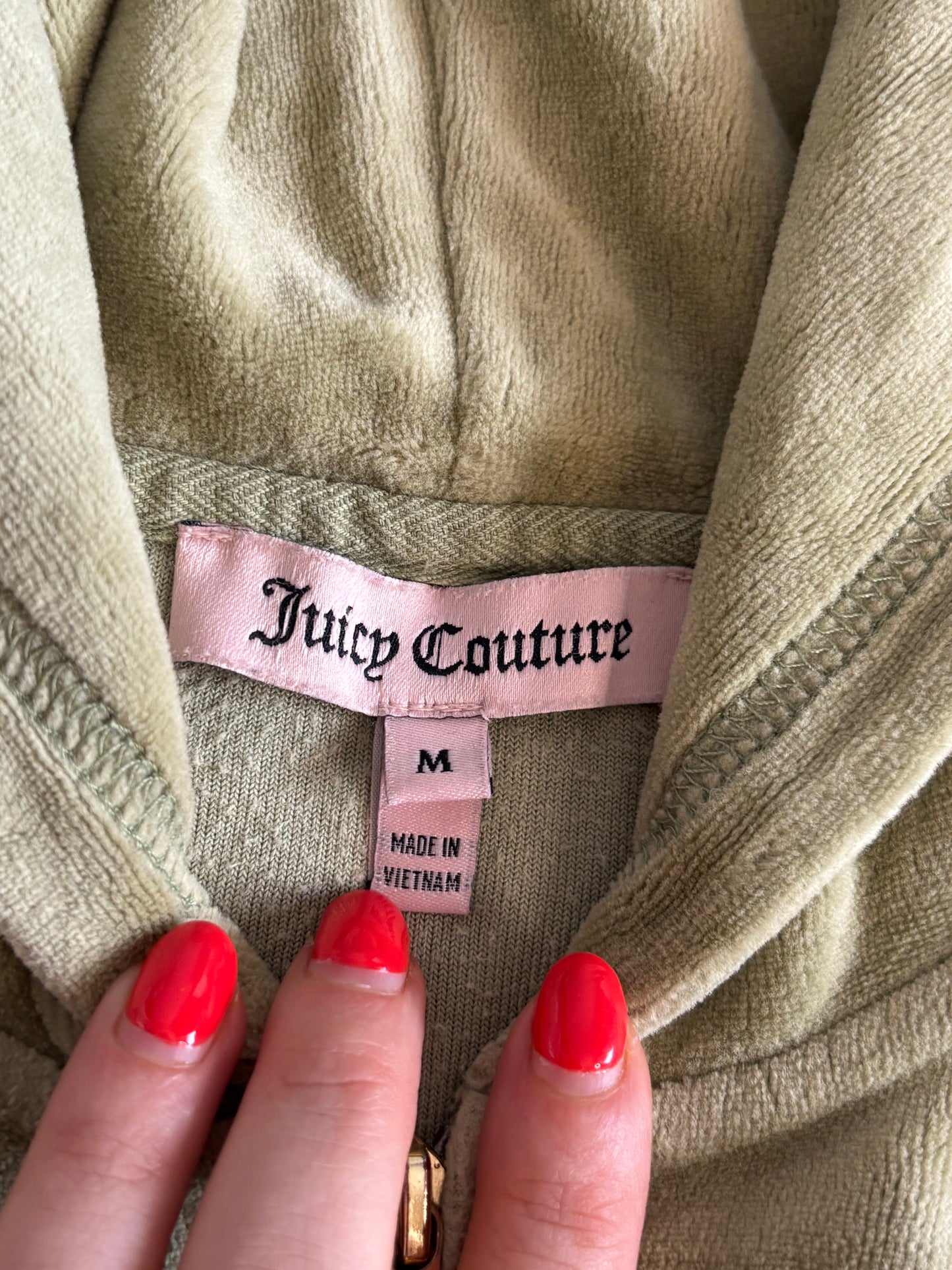 Juicy Couture Sage Green Velour 2 Piece Tracksuit