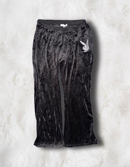Playboy Black Velour Pants