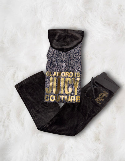 Juicy Couture Cheetah Print x Brown Velour 2 Piece Tracksuit