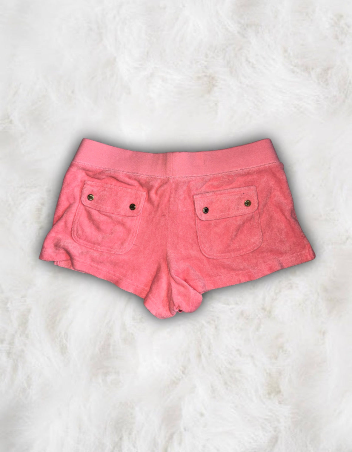 Juicy Couture Coral Pink Terry Cloth 2 Piece Short Tracksuit