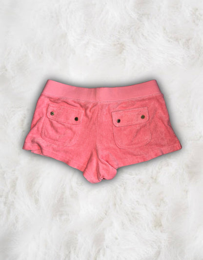 Juicy Couture Coral Pink Terry Cloth 2 Piece Short Tracksuit