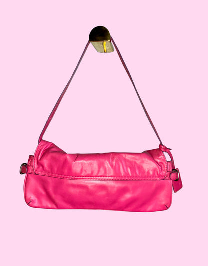 DKNY Vintage Micro Mini Hot Pink Leather Handbag