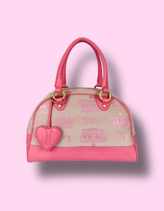 Juicy Couture Pink Rare Vintage Bowler Bag RN52002/ CA 16396