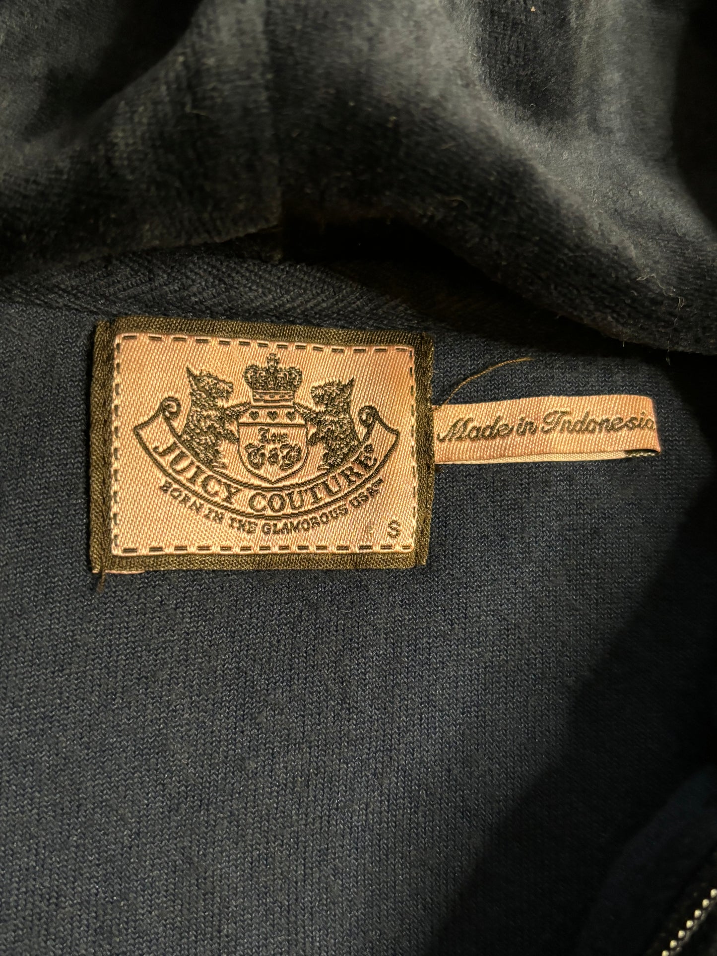 Juicy Couture Navy Velour “Peace & Love” 2 Piece Tracksuit