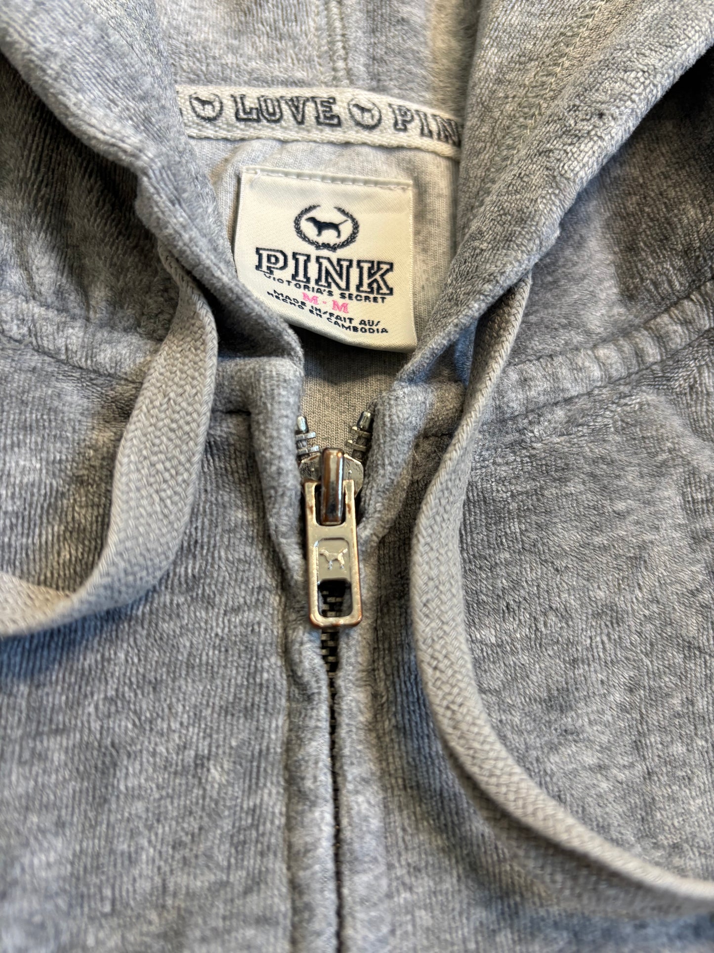 Victoria’s Secret PINK Grey Velour 2 Piece Tracksuit