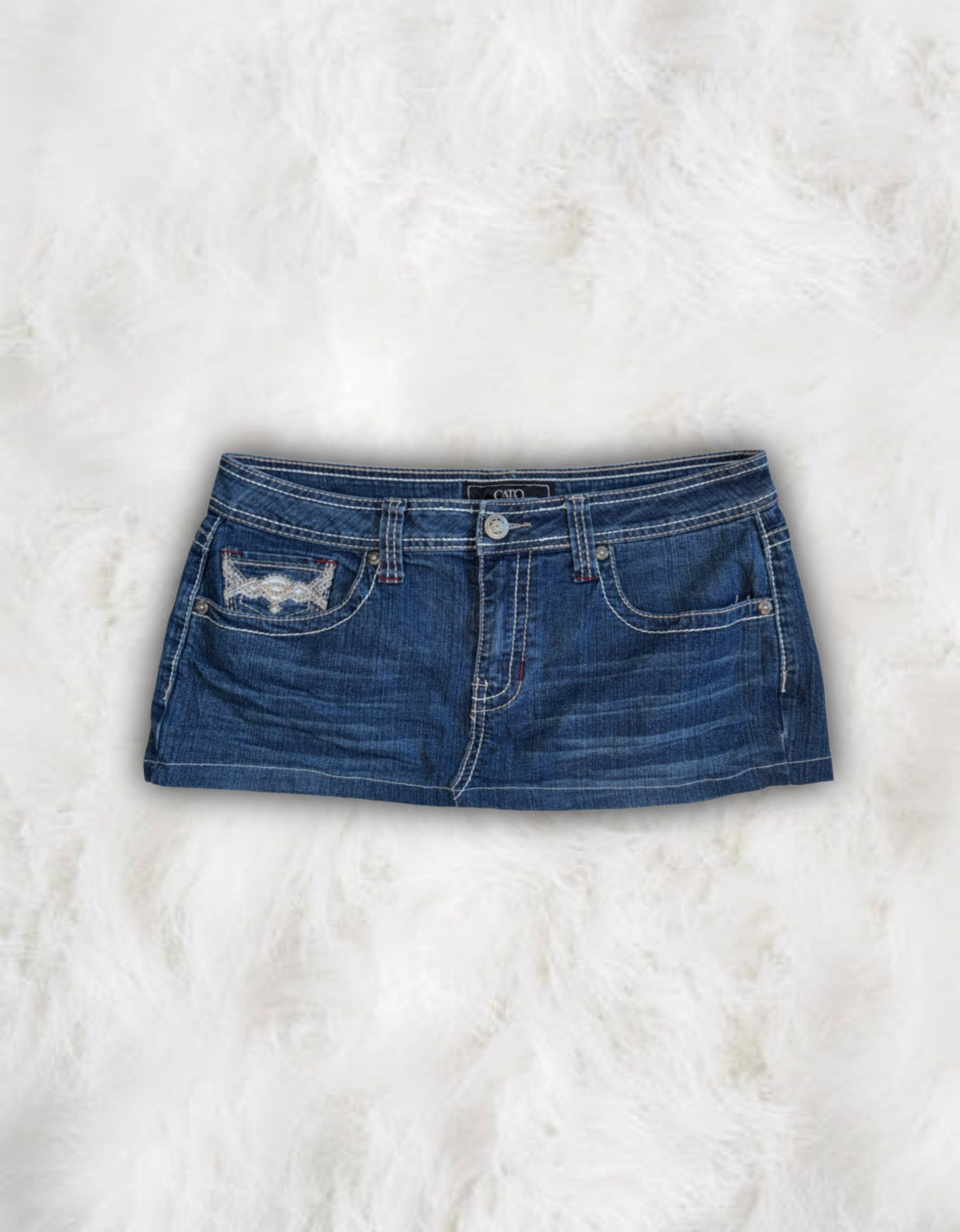 Mcbling Low-Waisted Denim Micro-Mini Skirt