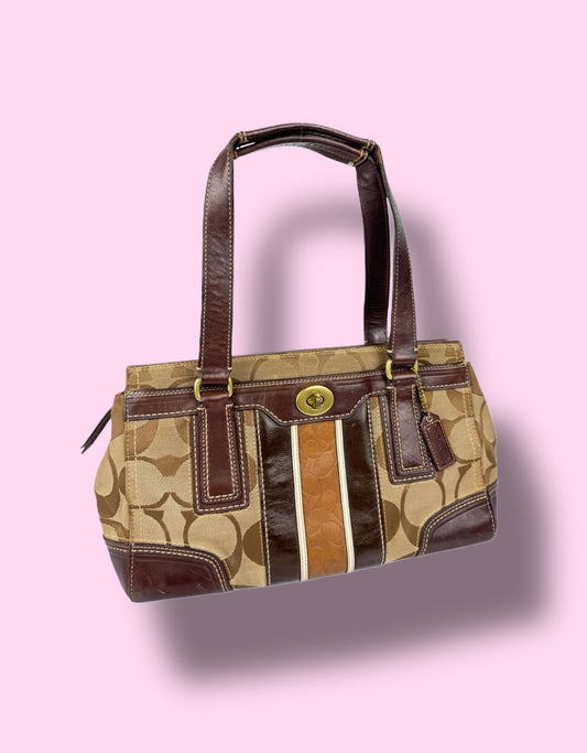 Coach 11620 Vintage Signature Canvas & Leather Hampton Bag