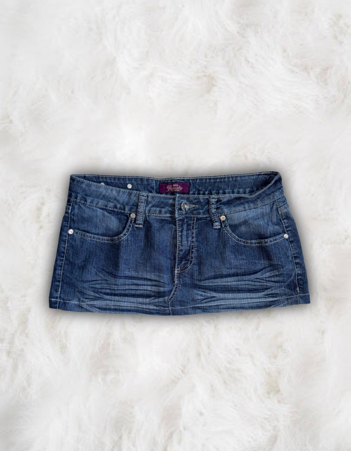 Mcbling Low-Waisted Denim Micro-Mini Skirt