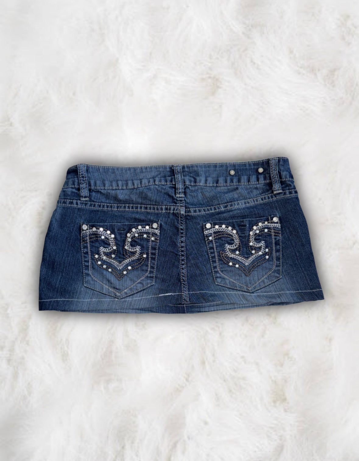 Mcbling Low-Waisted Denim Micro-Mini Skirt