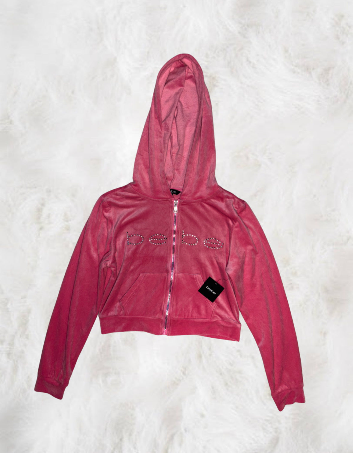 Bebe Brand New Barbie Pink Diamanté Tracksuit (Medium) - Rhinestone Missing