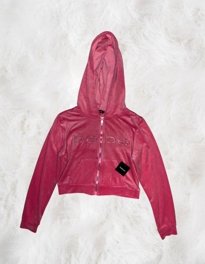 Bebe Brand New Barbie Pink Diamanté Tracksuit (Medium) - Rhinestone Missing