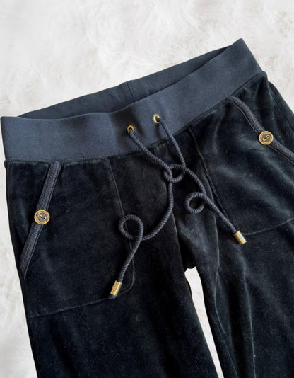 Juicy Couture Rare Black Velour 2 Piece Tracksuit