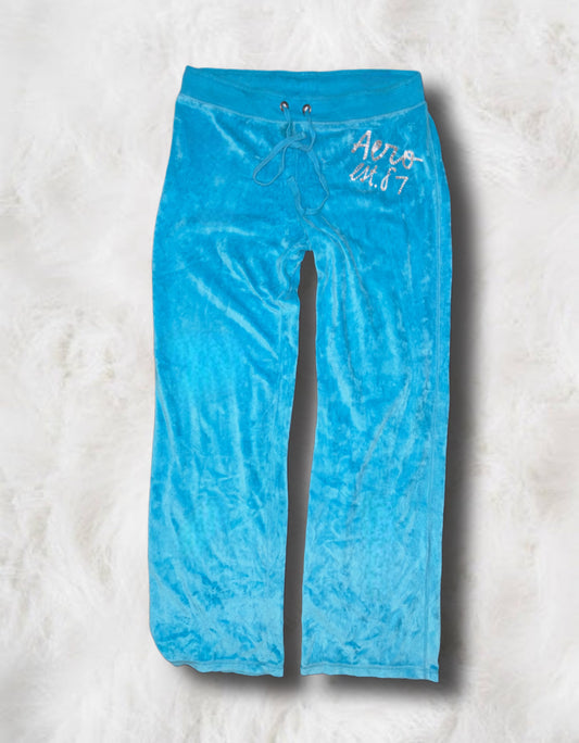 Aeropostale Aquamarine Blue Velour Pants