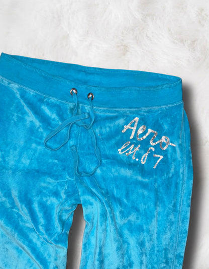 Aeropostale Aquamarine Blue Velour Pants